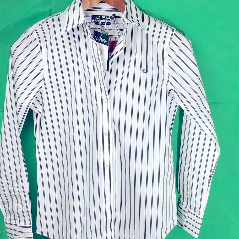 Ralph Lauren Women’s Pinstripe Button Down Work Shirt
